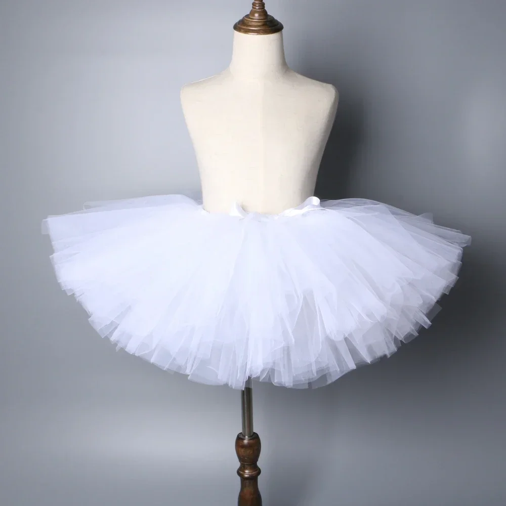 Girls White Tutu Skirt Fluffy Tulle Skirt Toddler Kids Ballet Dance Tutus Pettiskirt Layered Puffy Baby Girl Mini Tutu Skirts