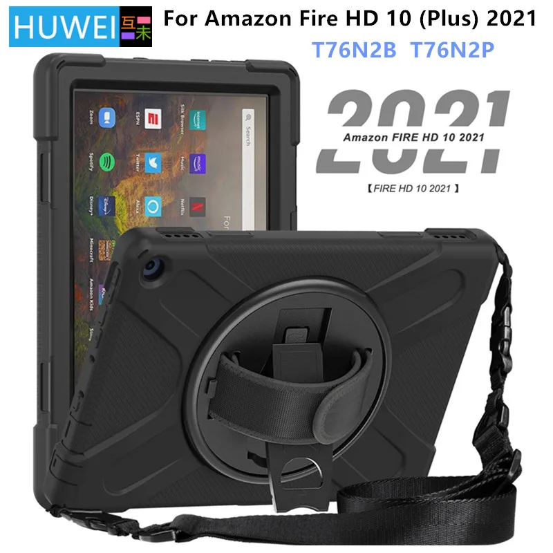 

HUWEI Case For Amazon Kindle Fire HD 10 HD10 Plus 2021 10.1 inch Tablet kids Heavy Duty Rugged Shockproof Silicon Case Cover
