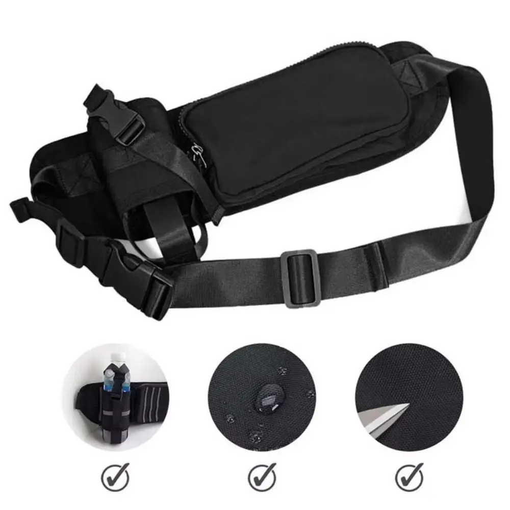 Multifunctional Elastic Running Belt Adjustable with Water Bottle Sports Bag Nylon Running Storage Waist Running