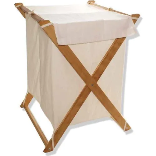 Weblonia Dirty Basket Folding Laundry Basket With Double Compartments 6010