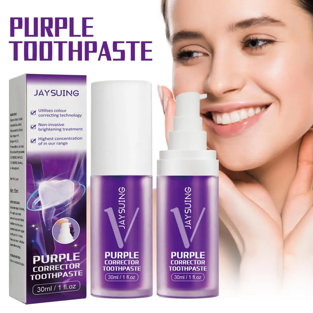 Útil roxo clareamento de limpeza oral creme dental dental oral suave branqueamento