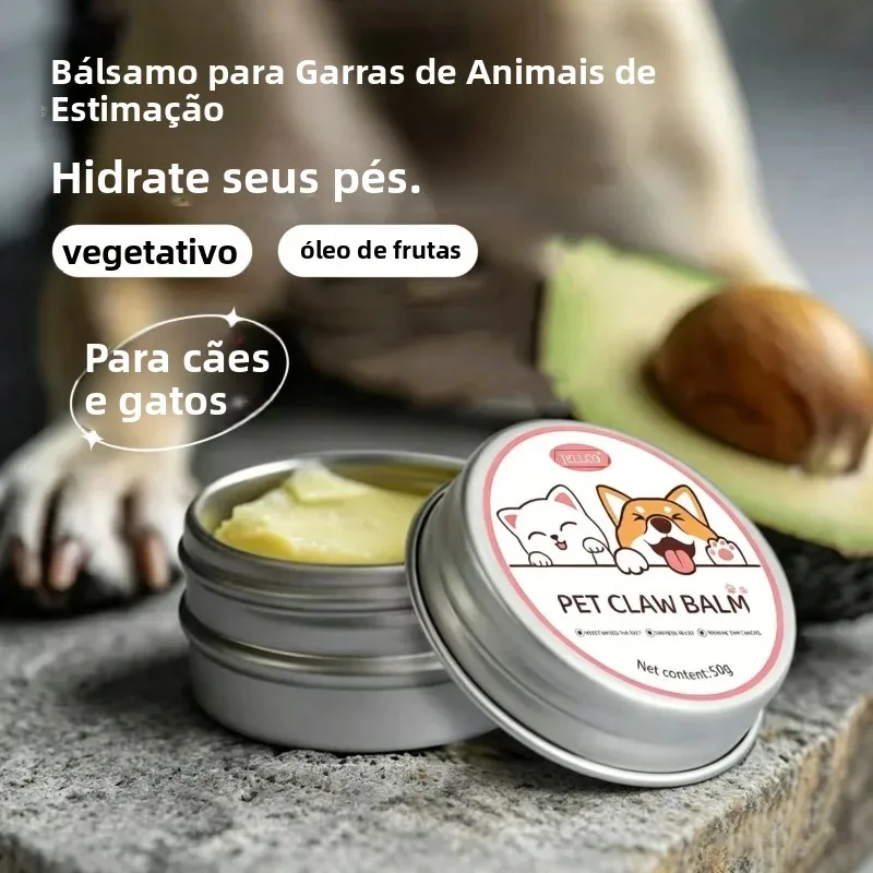 Balm Natural para Patas de Cães e Gatos 50g, Hidratante para Patas Secas e Rachadas, Cera Protetora para Cães e Gatos, Produtos de Cuidado para Animais de Estimação