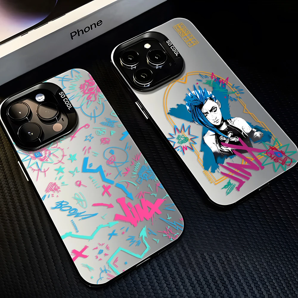 Hot Anime Game Arcane Jinxs Phone Case for IPhone 16 15 14 13 12 11 Mini Pro Max X XR XSMAX 8 7 Plus Anti Fall Matte Back Cover