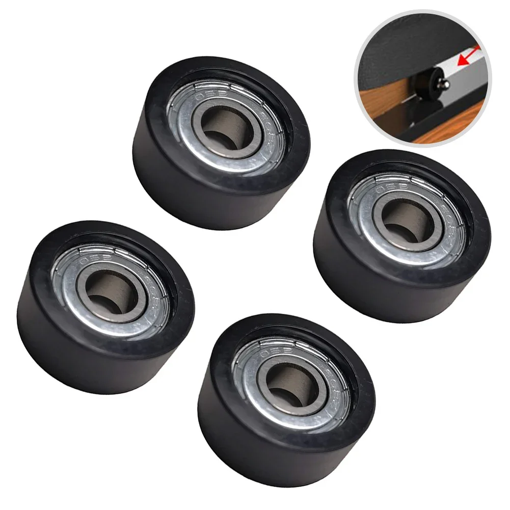 4 Pcs Nylon+steel Rowing Machine Seats Wheel PBearing Seats Cushion Moving Wheel 8*27*11mm Gear Passive Round Wheel Accessories