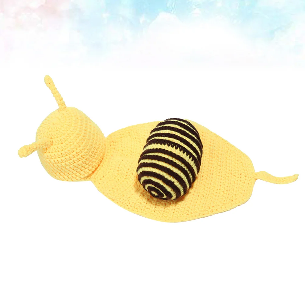 الوليد البومة ملابس الطفل محبوك قبعة مجموعة 0-6 متر للجنسين تنفس اليدوية زي فريد للصور الدعائم القهوة