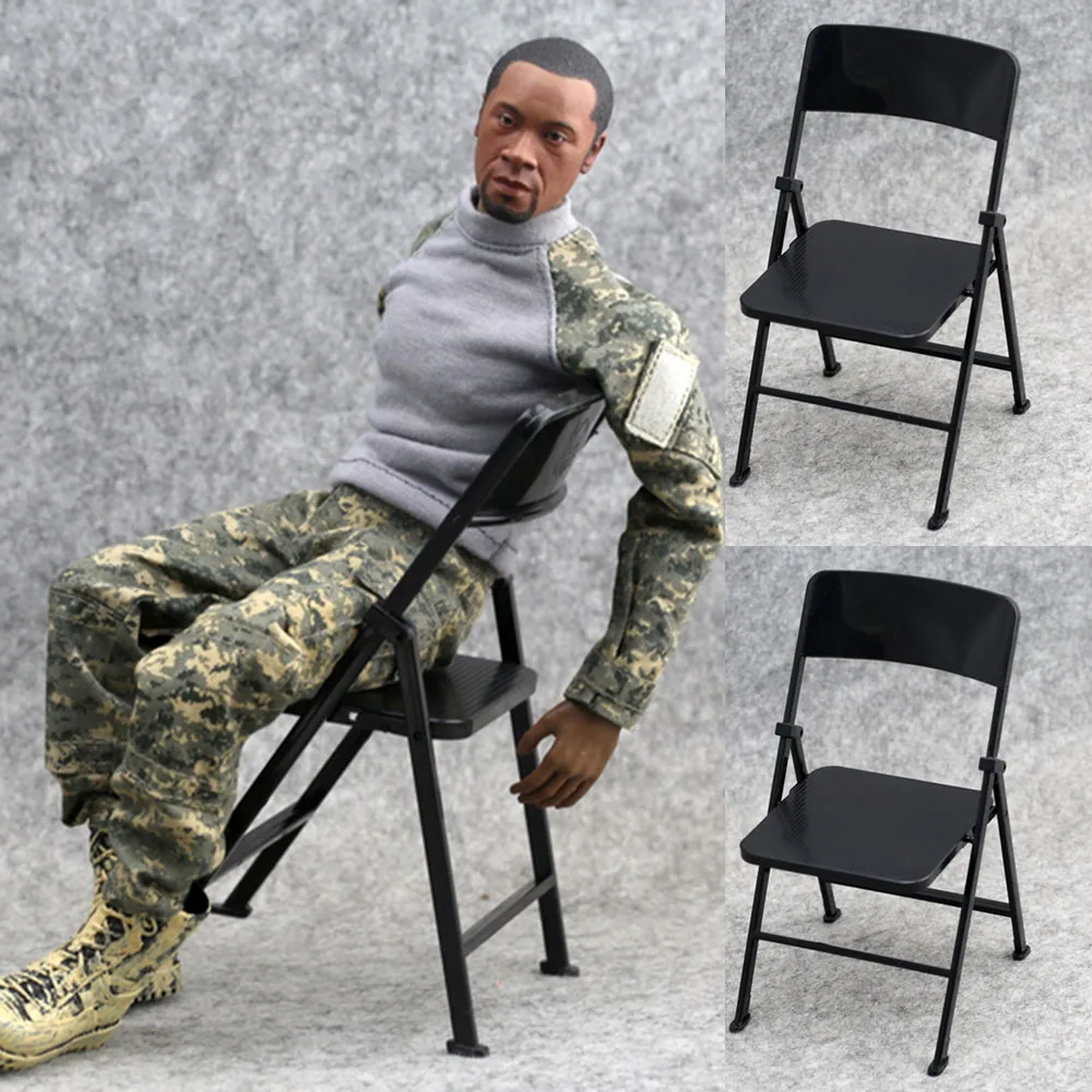 1/6 Soldier Folding Chair Ashtray Military War Scene Ornament Model Accessories For 12