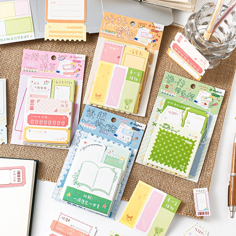 40pcs Life Game Card Series Ins Style Basic Versatile Writing Message Sticker Student Office Notebook
