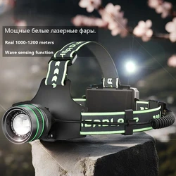 Powerful Headlamp 18650 Long Range Rechargeable Headlight Head Torch Flashlight With USB Charging Light For Camping Fishing