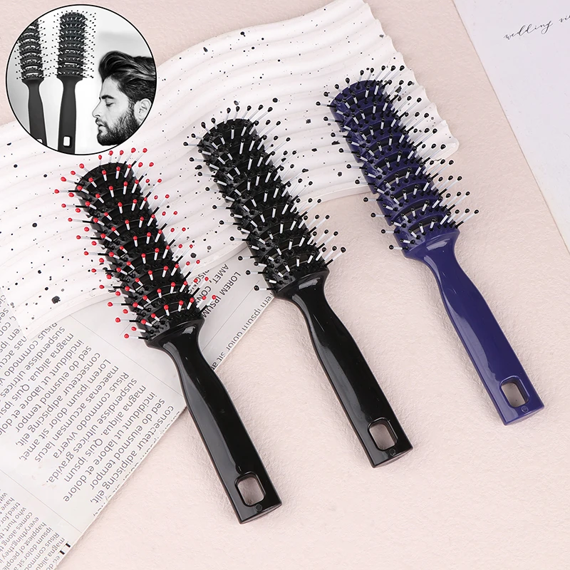 ผู้ชายพลาสติก Vent แปรงผมหวี Anti-Static นวดผมซี่โครงหวีกลับผม CURLY ผมจัดแต่งทรงผม Salon ซี่โครงเก้าแถวหวี