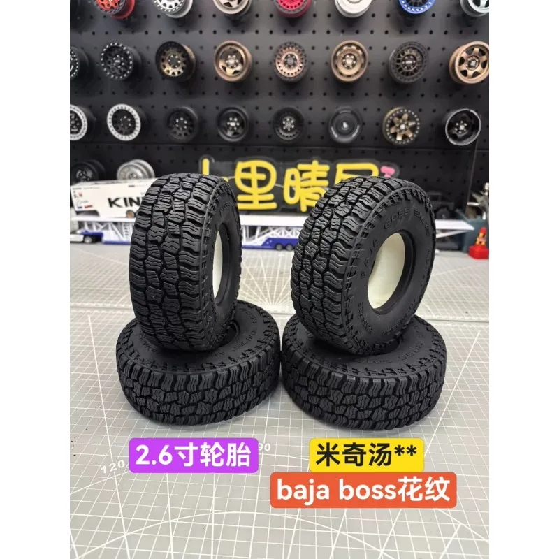 2.6 Inch Mickey Thompson Baja Boss M/T Scale Tires 4PCS, Beadlock Crawler Tires for 1/7 RC Rock Crawler RLAARLO MK07 JK07 CK5812