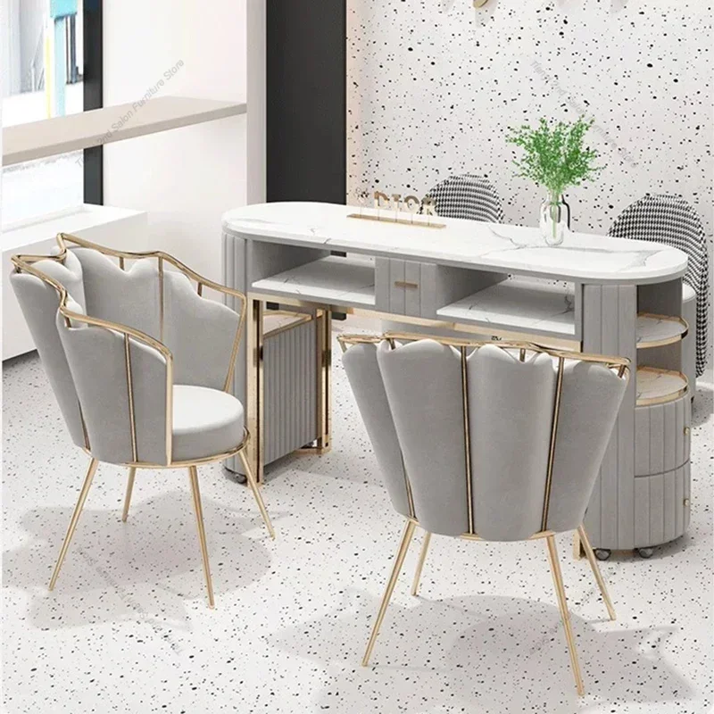 Dressing Nordic Manicure Table Modern Luxury Multifunction Storage Nail Tables Marble Tabletop Salon Furniture Nail Desk LLMT