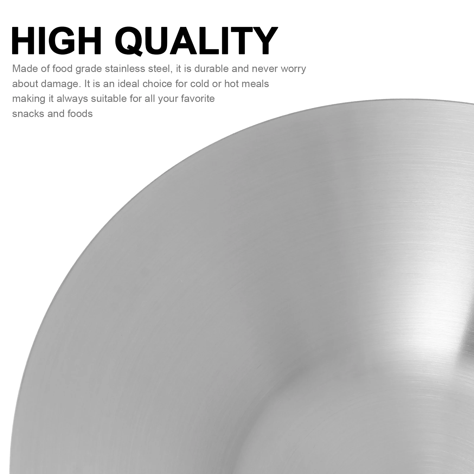 

Stainless Steel Dinner Plate Home Kitchen Food Container Soup Holder Thin Noodles Round Cuisine