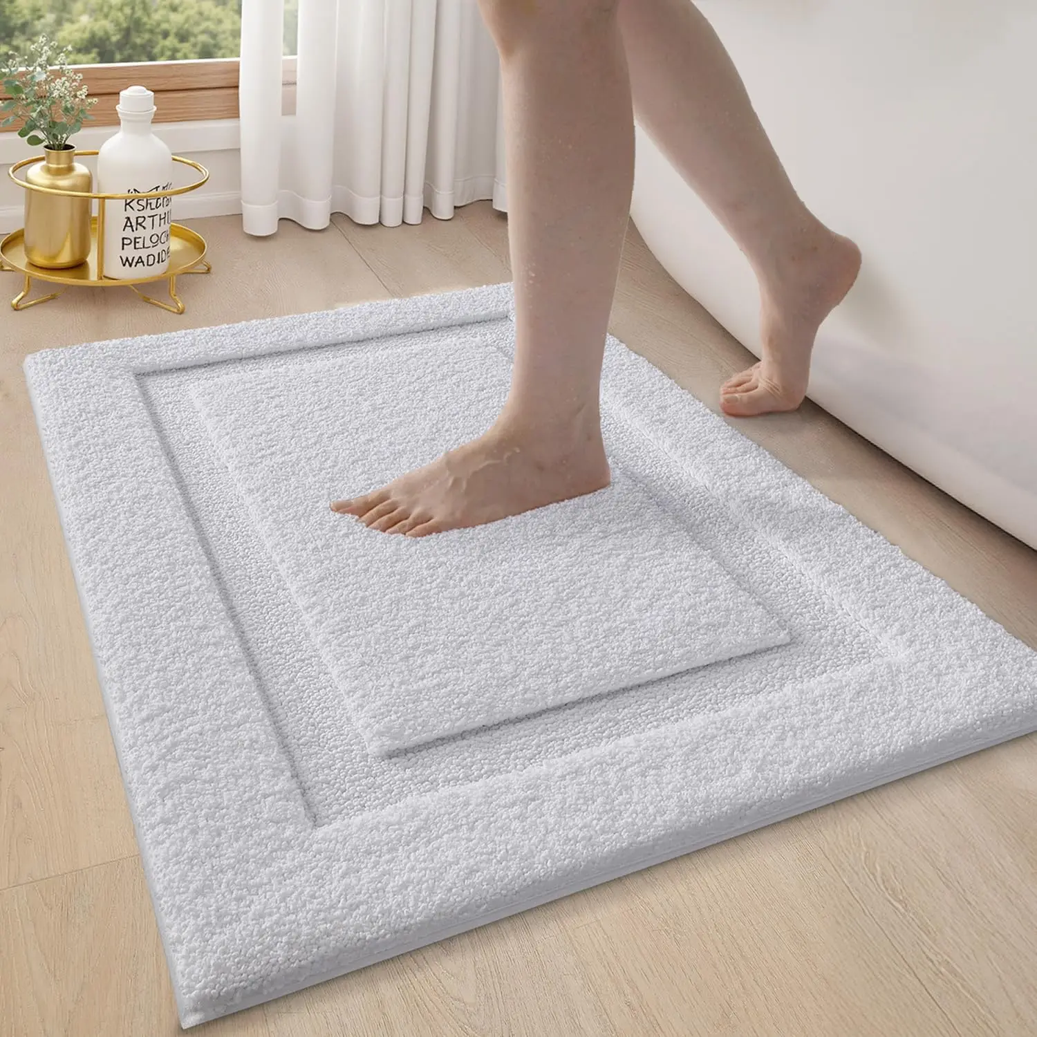 

Ultra Soft Bathroom Rugs Non Slip with Rubber Backing, Absorbent Washable Bath Mat Quick Dry, Upgraded Premium Microfibe