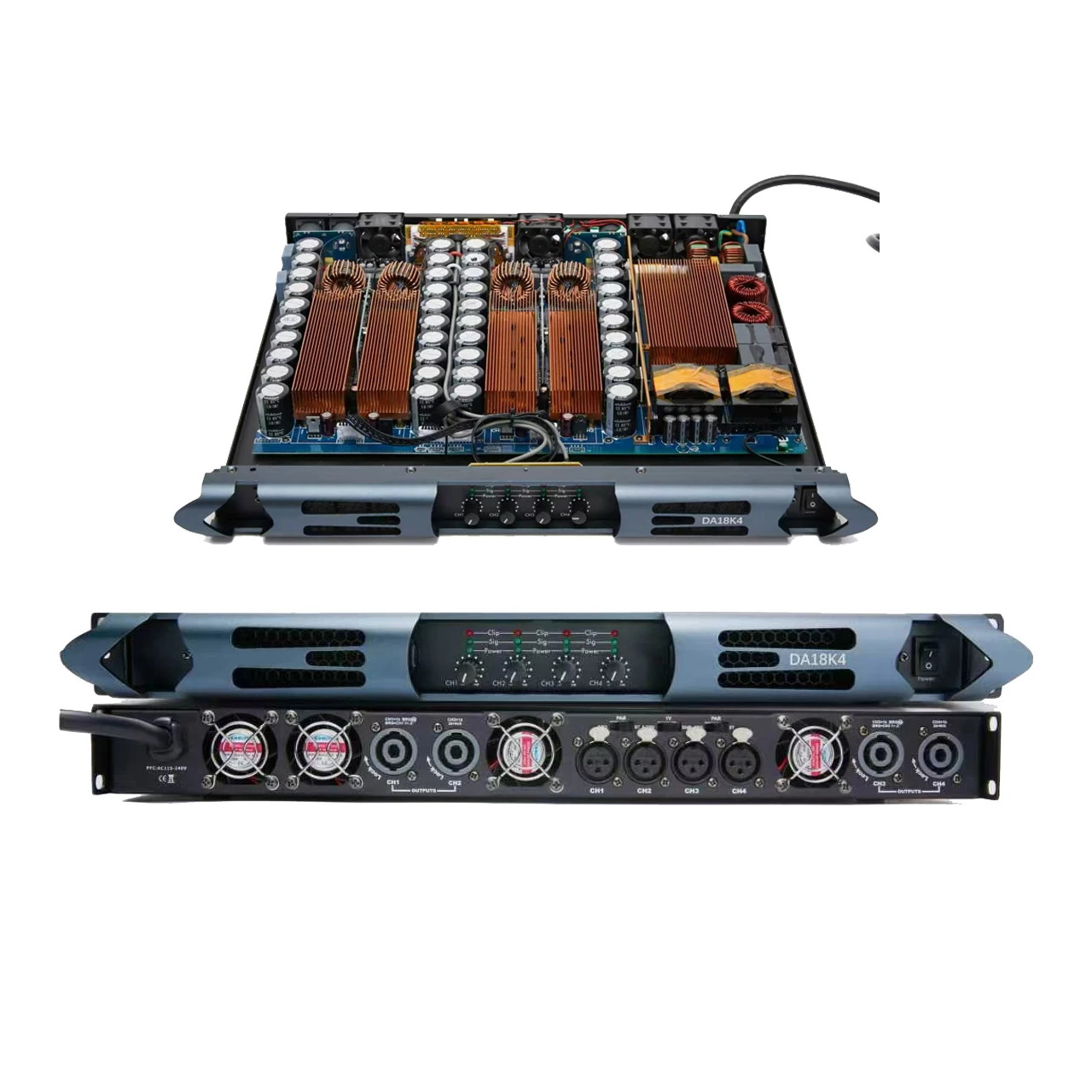 DA20K4 4x2000W 8Ohm 1U Class D Digital Power Amplifier 4CH 3200W 4Ohm Professional Audio Amp for Touring Line Array Subwoofer
