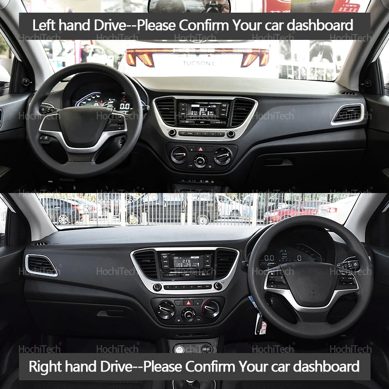 For Hyundai Solaris 2 Accent Verna 2017-2021 Car Dashboard Cover Avoid Light Pad Instrument Cover Mat Carpet Accessories