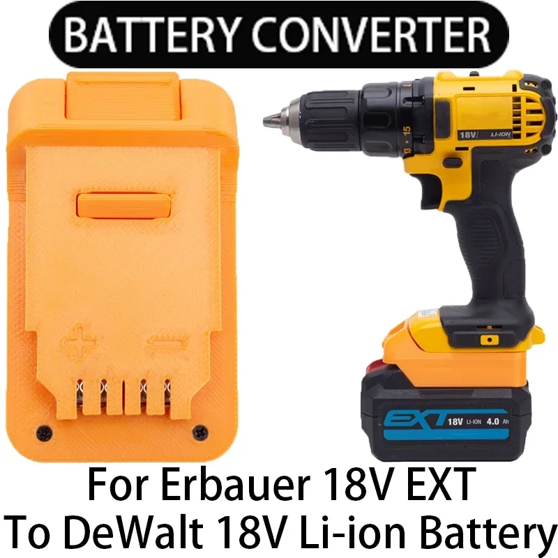 Battery Adapter/Converter for DeWalt 18/20V Li-Ion Tools to Erbauer 18V EXT Li-Ion Battery Adapter Power Tool Accessory