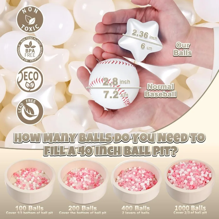 كرات حفرة كروية للأطفال الصغار ملحقات حفرة كروية بلاستيكية مقاومة للسحق ومتينة على شكل ممتع ألعاب حمام الطفل 100 قطعة