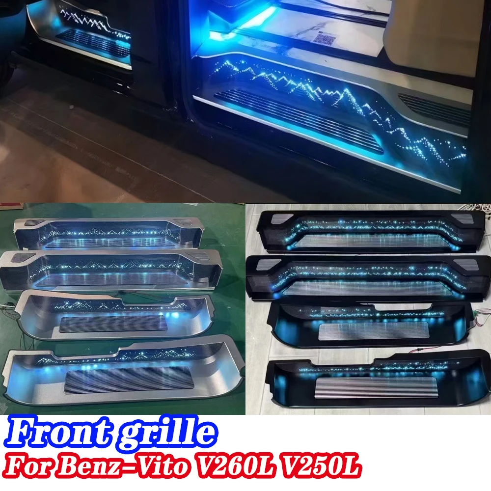 

Suitable For VITO VIANO V260L door sill strip with lights welcome pedal aluminum alloy carbon fiber large enclosure door pedal