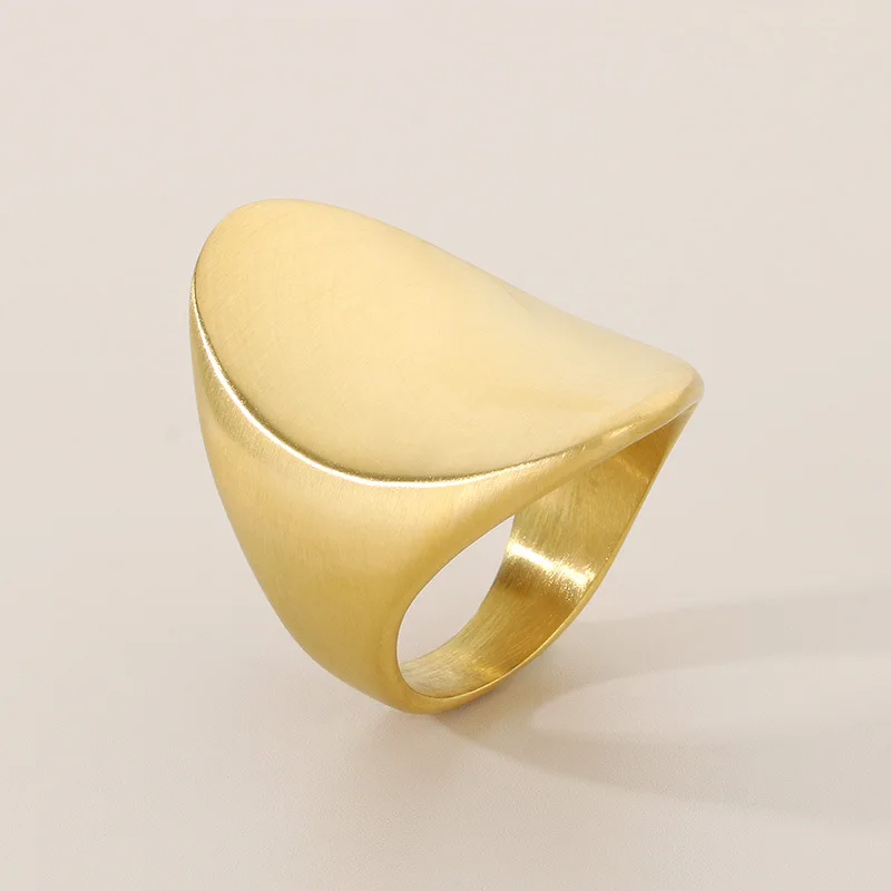 Glossy Oval Knuckle Ring,Stainless Steel Ring for Women Men,Fashion Jewelry view 5