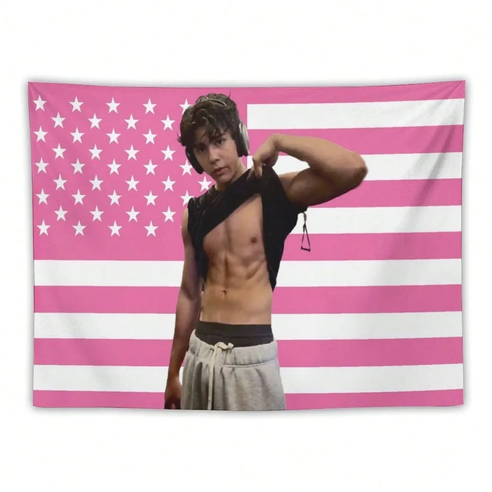 1PC Actor Miguel Mora American Flag Wall Ornament, Patriotic Decorative Tapestry, Suitable For College Dormitories, Bedrooms
