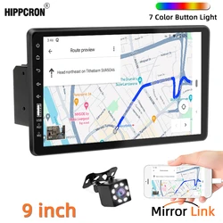 HIPPCORN 9 Inch Car Radio 1 Din MP5 Multimedia Player Touch Screen FM ISO Power Aux Input Bluetooth USB Mirror Link Universal