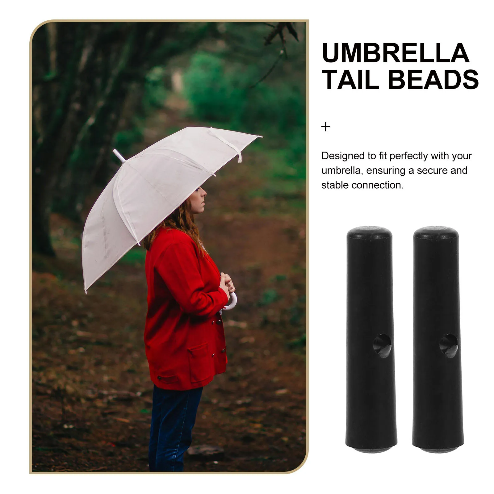 10Pcs Plastic Umbrella Tail Beads Replacement Bone Covers for Foldable Umbrella Repair Small Delicate Strong Wear Resistant Tips