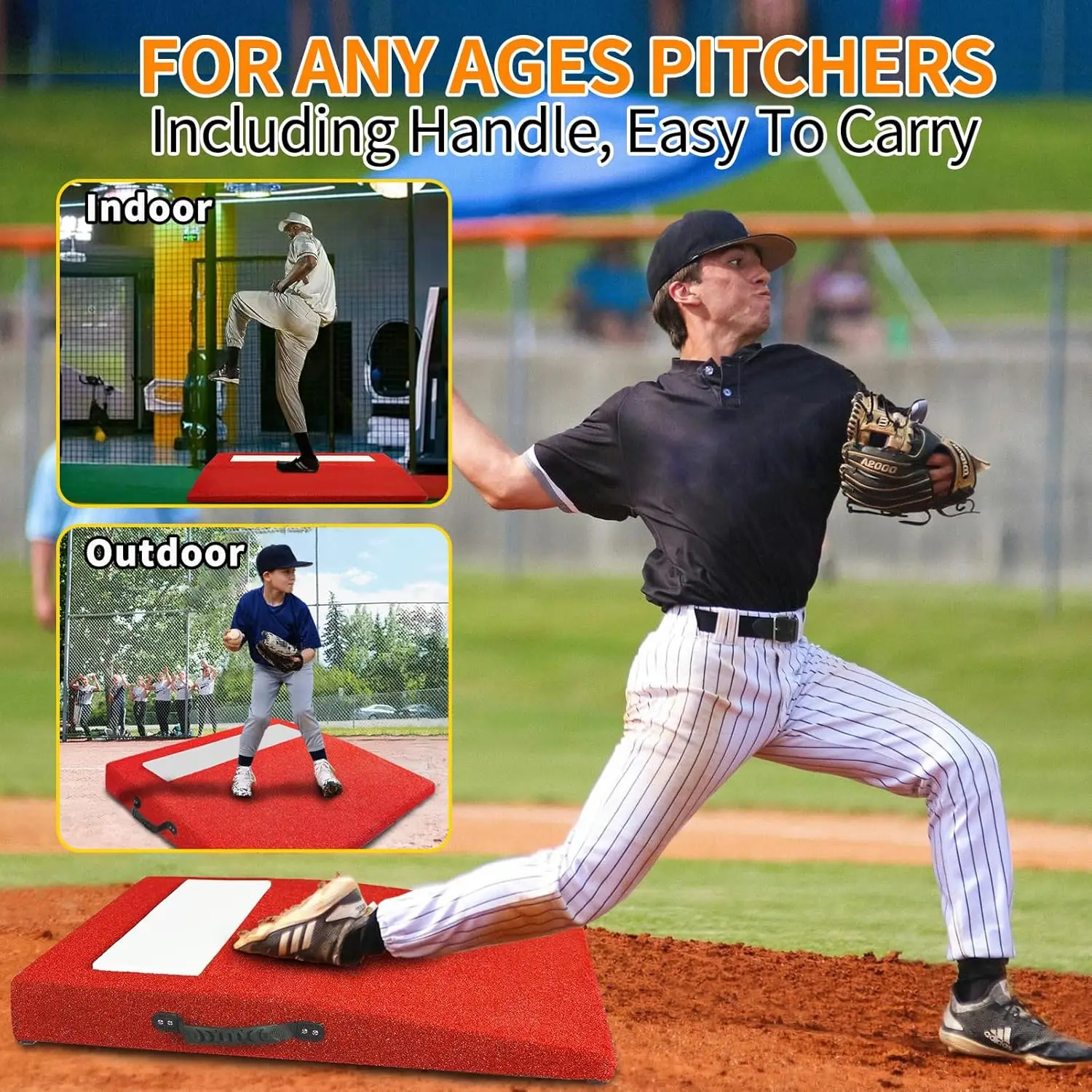 Timgle Portable Pitching Mound Baseball Pitching Mound Mobile Youth Training Pitchers Mound for Indoor and Outdoor Baseball