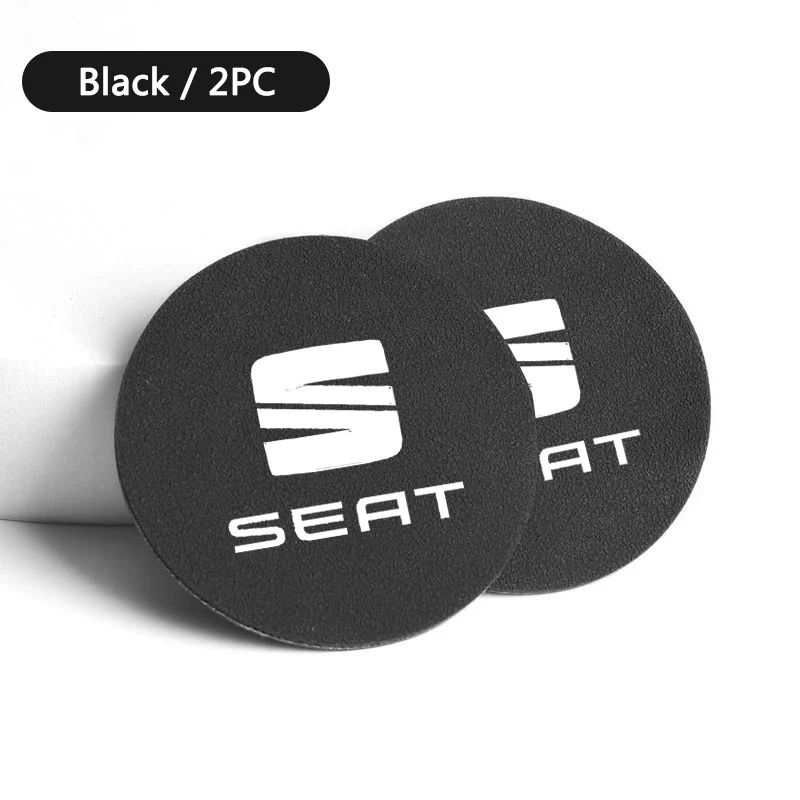 2pcs Car Coasters Anti-Slip Pad Water Cup Holder Slot Pad For Seat Leon 5F Mk3 Ibiza 6J Tarraco Arona Ateca Interior Accessories view 3