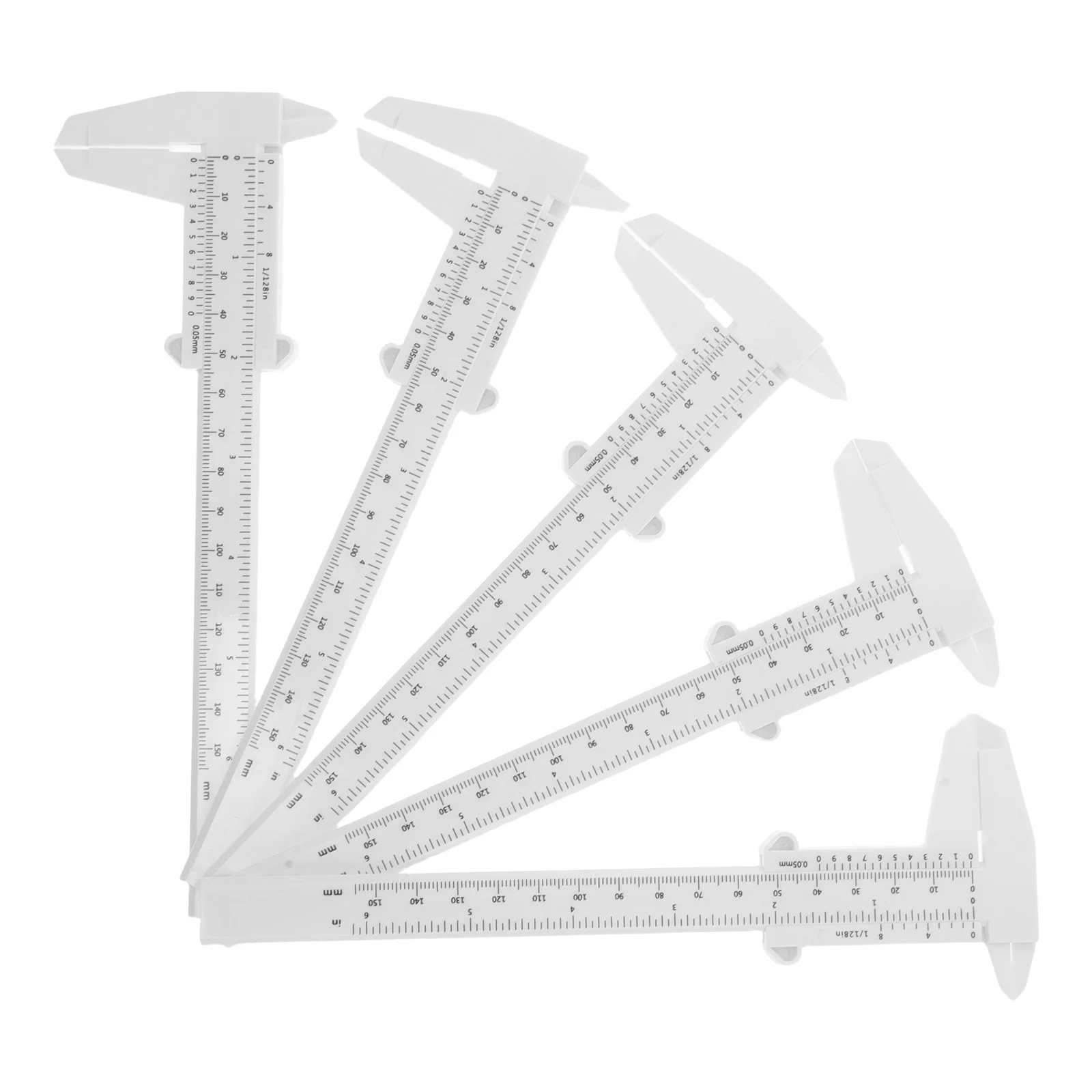 5Pcs Plastic Vernier Caliper Measuring Tool Multifunctional Student Experimental Gauge Ruler Lightweight HighPrecision Durable