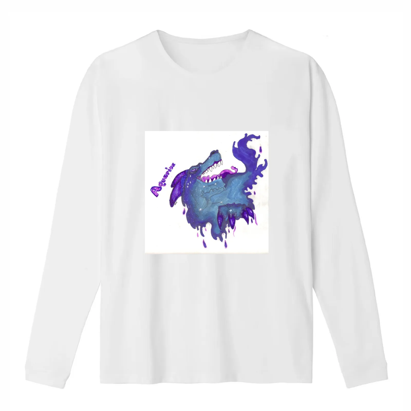 Aquarius T-Shirt Summer Casual Cotton Tee Oversized Streetwear Tops Vintage Graphic Print Loose Fit Short Sleeve