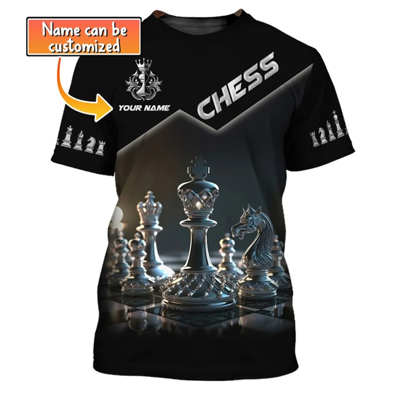 

Custom Name 3D Print Chess Graphic T-Shirts Men Women New Summer Popular Casual Short Sleeve T Shirt Harajuku Y2k Kids Clothing