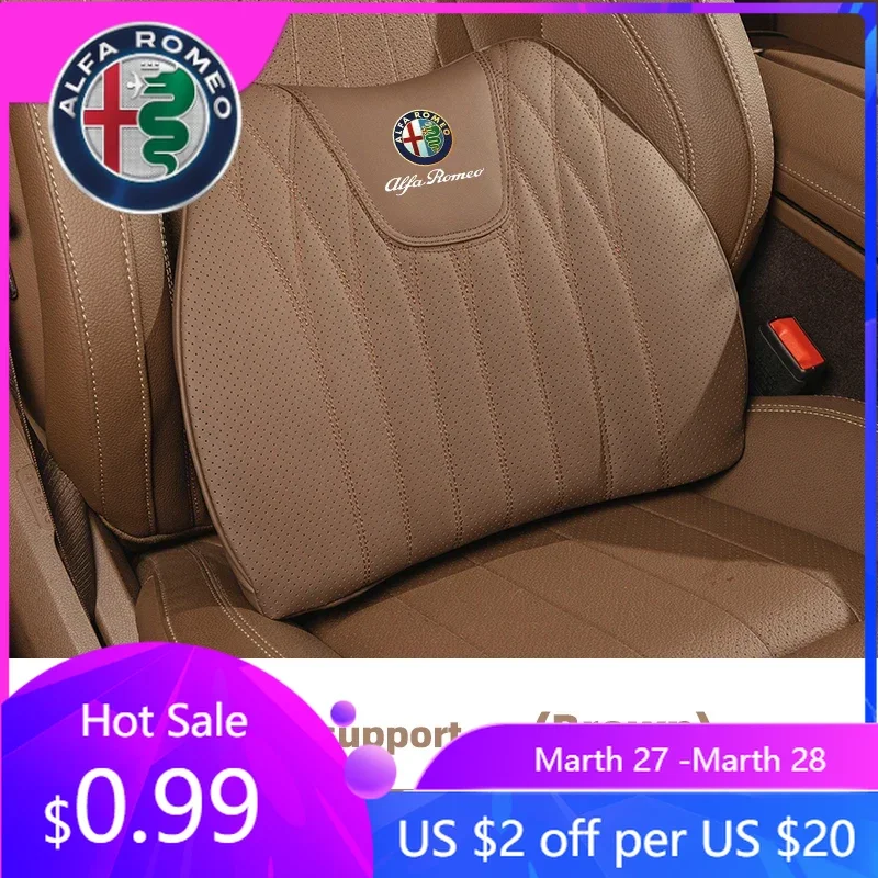 

For Alfa Romeo 1Pcs Car Seat Cushion Protect Lumbar Support Mat Accessories For Alfa Romeo Giulietta GT 159 147 156 Mito Brera G