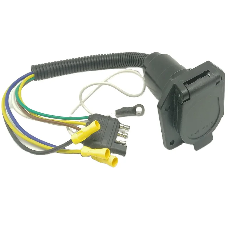 

Адаптер преобразователя жгута проводов с 4 плоскими на 7-контактный разъем для прицепа