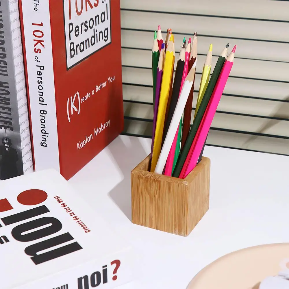 Simplicity Design Student Stationery Home Study Office Pencil Organizer Desktop Storage Desktop Organizer Bamboo Pen Holders