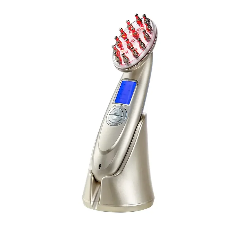 Smart Library Factory Price Electric Laser Hair Growth Comb Red Light EMS Vibration Scalp Massager Brush Microcurrent Meridian M
