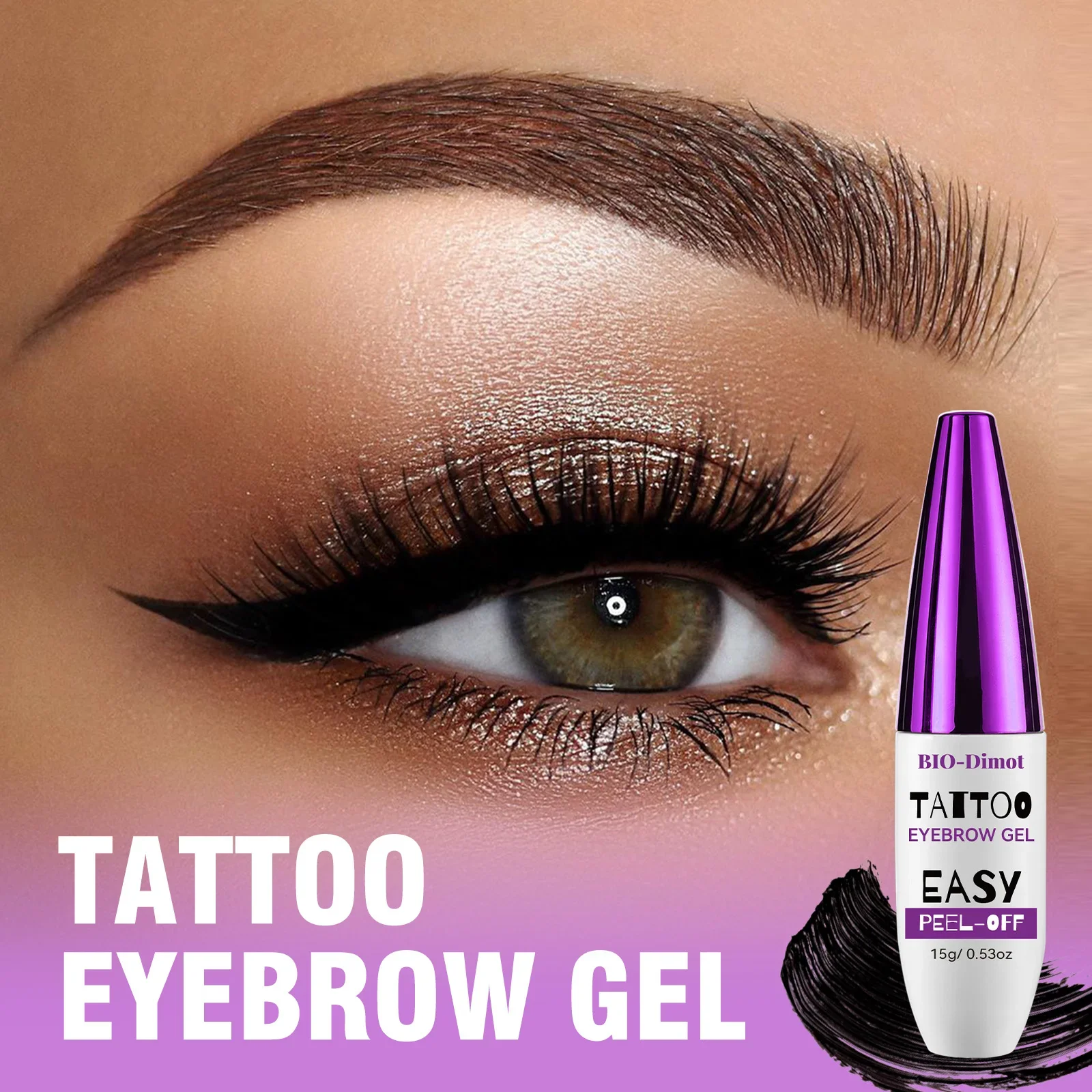 1 Pc Make-Up Wenkbrauw Enhancers Vloeibare Gel Blijvende Waterdichte Tint Lange Film Vormen Afscheuren Brow Tattoo Voor Wenkbrauw Make-Up