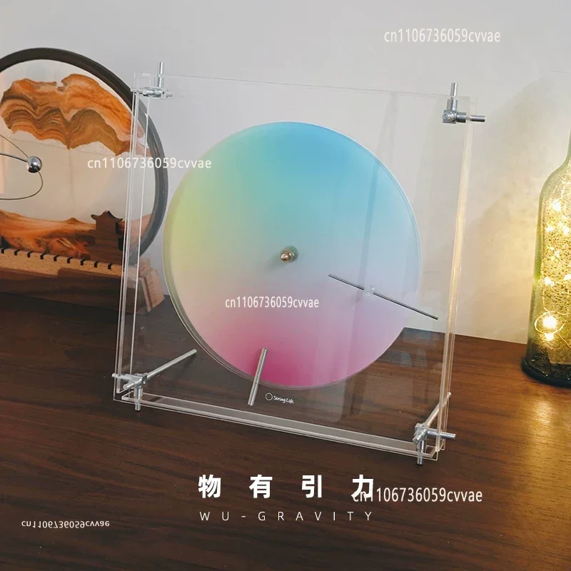 Three-color rainbow clock with attractive force, wall table wall clock silent decorative desktop ornament ins simple creative