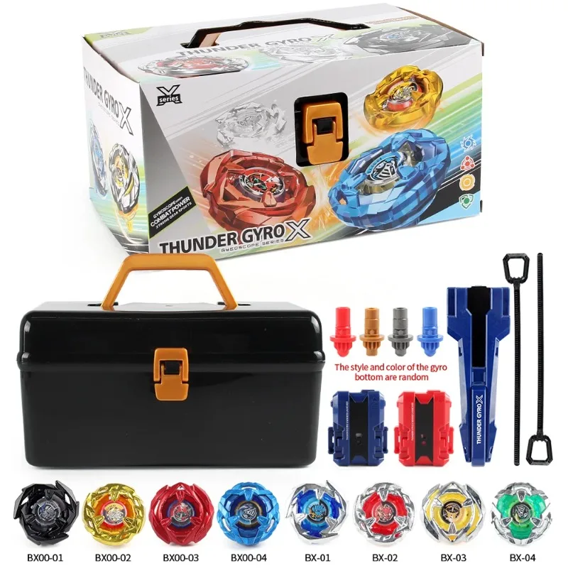 

Bey X Takara Tomy Spinning Toy Kit Gyro Metal Battle Tops with Launchers Organize Box Set Gift