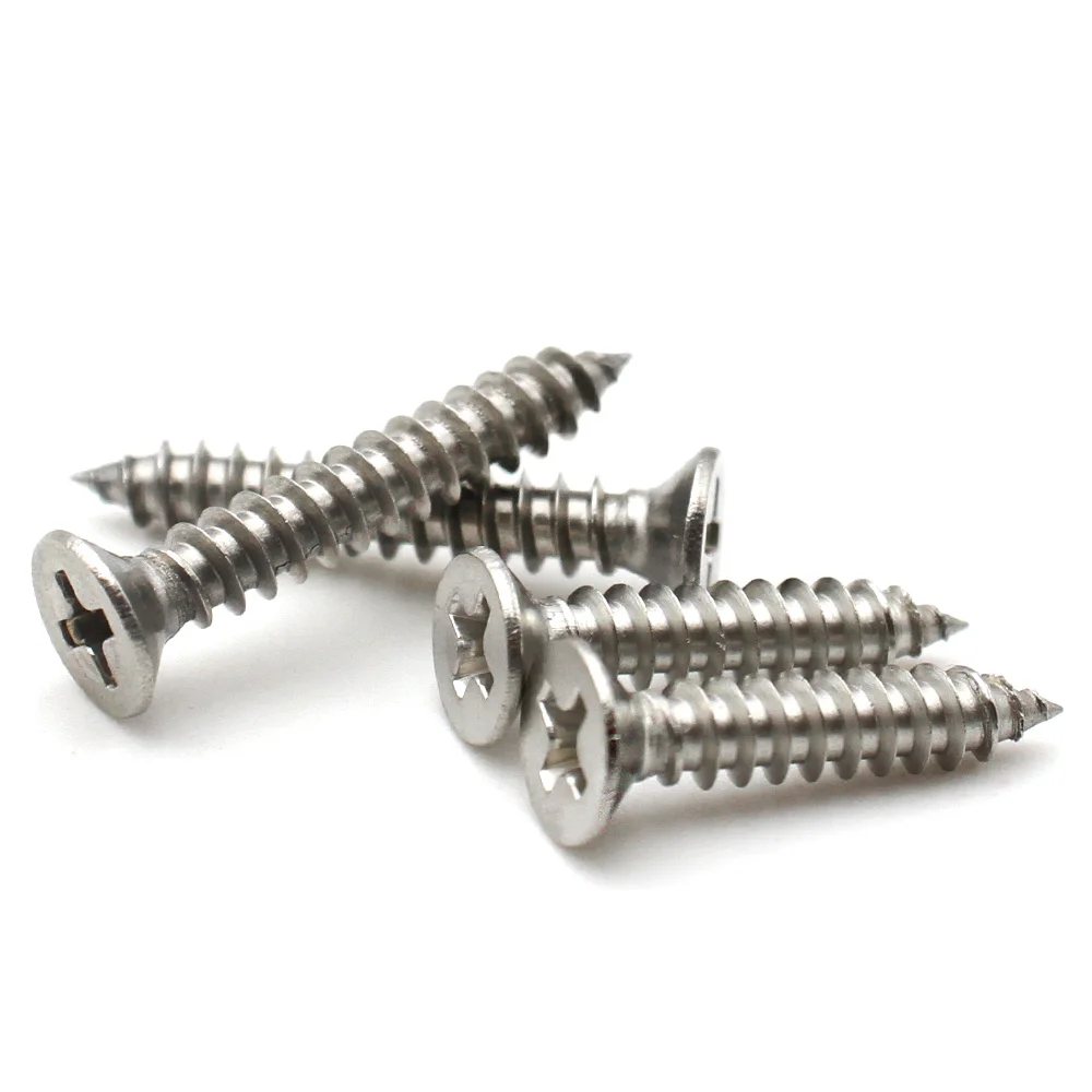 M1 M1.2 M1.4 M1.5 M1.7 M2.3 M2.6 M3 M4.2 304 Stainless Steel Phillips Cross Recessed Countersunk Flat Head Self-tapping Screws