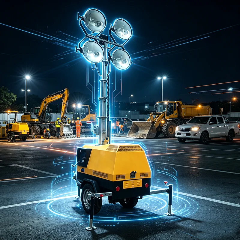 Customized Mobile Lighting Tower 10M Electric Lifting Mast High Power Flood Light Airport Navigation Emergency Night Scan Light