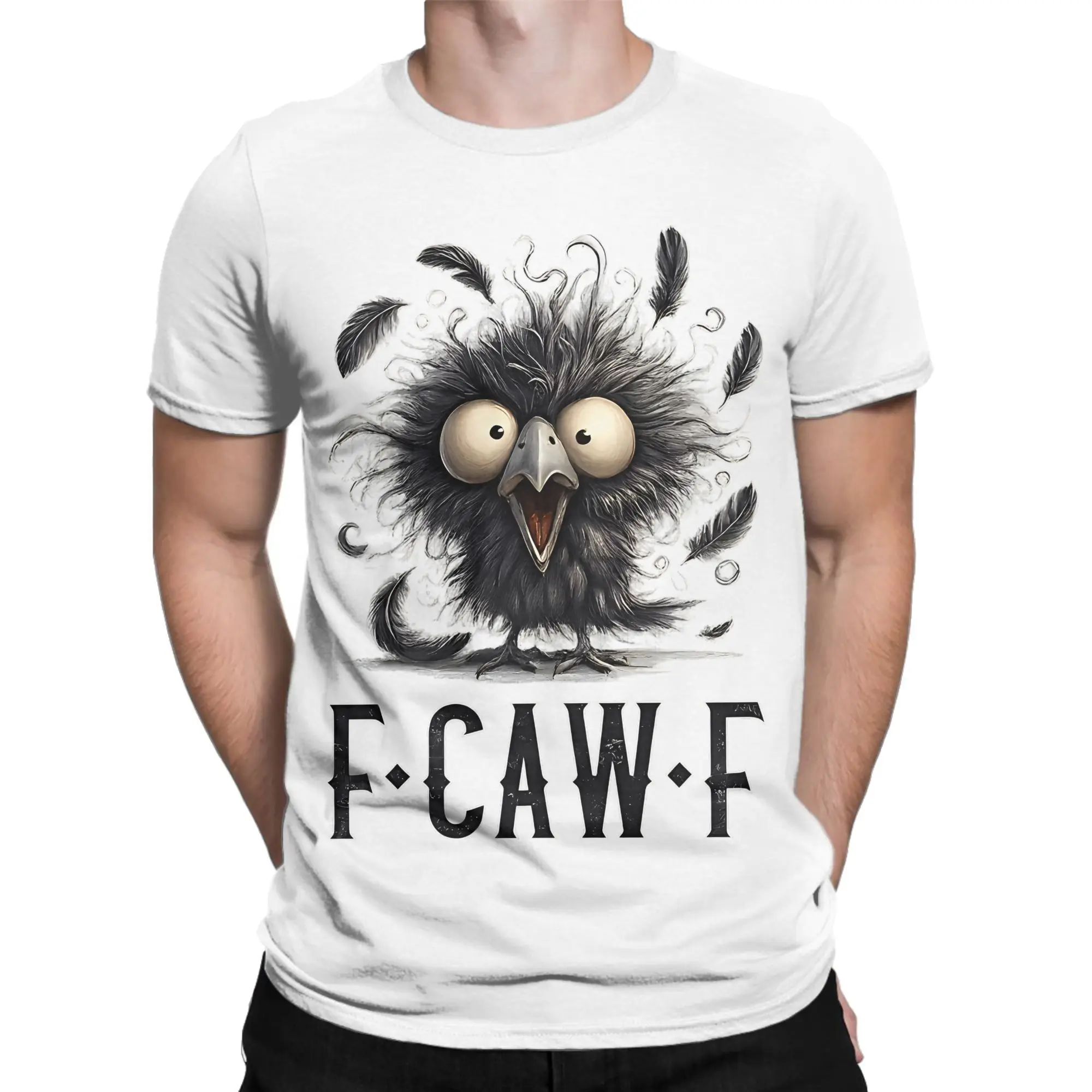 أزياء لطيف الطيور F-Caw-F الكرتون تي شيرت الرجال 100% القطن قصير الأكمام س الرقبة الصيف بلايز القمصان