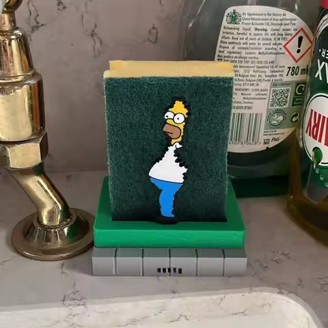 Homer Simpson Sponge Holder ,Funny Kitchen Storage Accessories