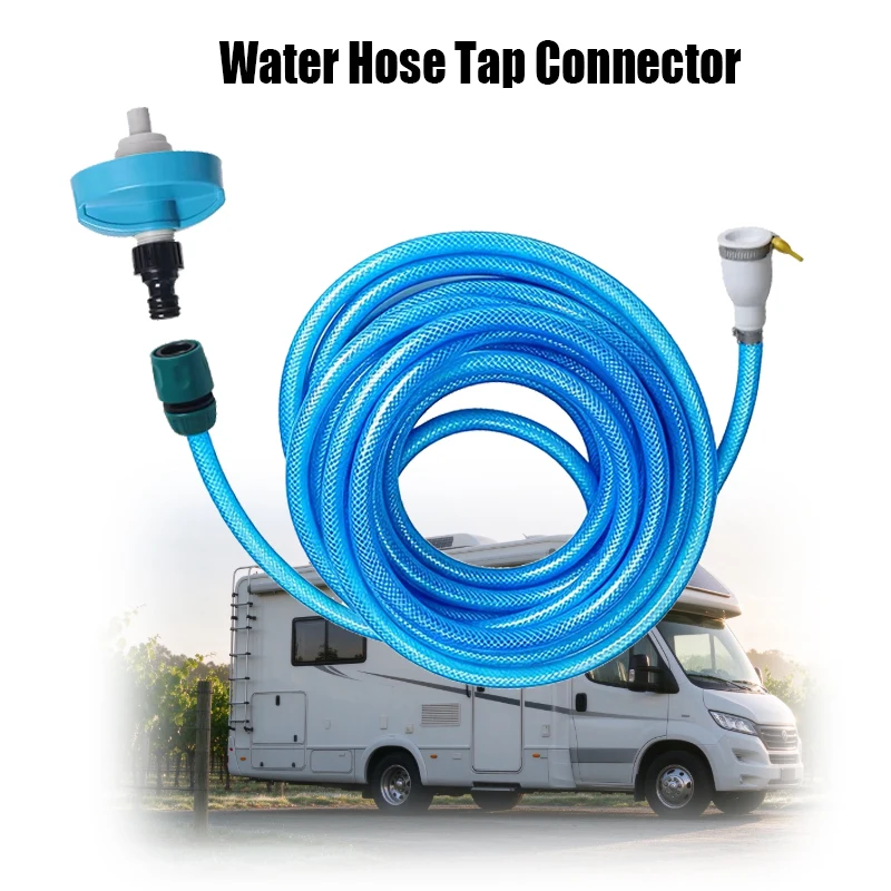 1/2'' Quick Connector Caravan Motorhome Rheinland Water Inlet Filler Cap 10m Fresh Water Hose Tap Connector for RV Camping Trave