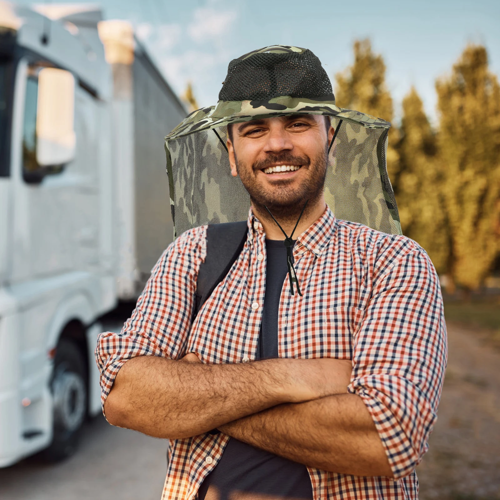 

Camo Mesh Hat Sun Visor For Women Men Wide Brim Sunshade Hat Outdoor Beach Fishing Hiking Camping Travel Use