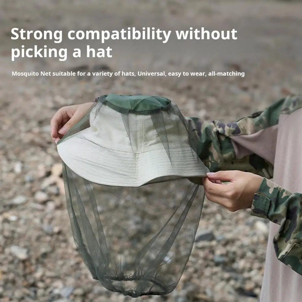 Outdoor Fishing Anti Mosquito Mesh Elastic Insect Garden Beekeeping Hat Fishing Hiking Camping Climbing Face Netting Head Cover