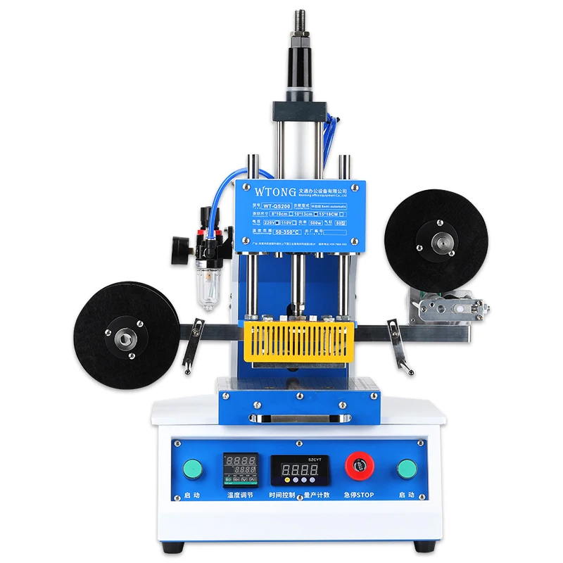 WT-QS200 Multifunctionele Foliedruk Machine voor Leer Bronzing Machine Leer Logo Warmte Reliëf Hot Stamping Machine