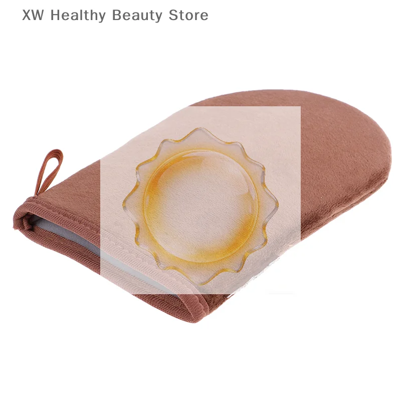 Brown Reusable Applicator Tanning Gloves Cream Lotion Mousse Body Cleaning Glove