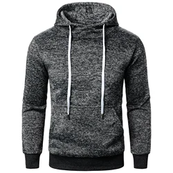 Men's autumn and winter solid color outdoor sports leisure fleece hoodie coat