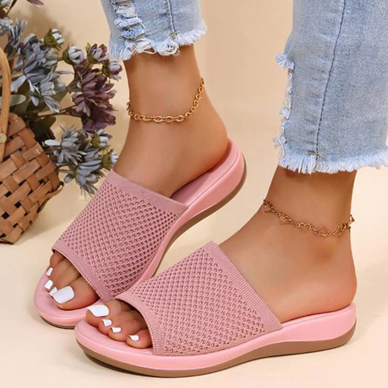 Summer Women Sandals Shoes Open Toe Shoes Woman Plus Size Sandals Ladies Party Women Shoe Slip On Female Women Slippers Footwear