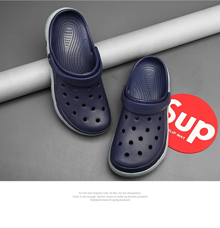 Men EVA Clogs Breathable Hole Sandals Lightweight Non‑Slip Soft Sole Summer Casual Slippers For Outdoor Street Beach Garden Shoe